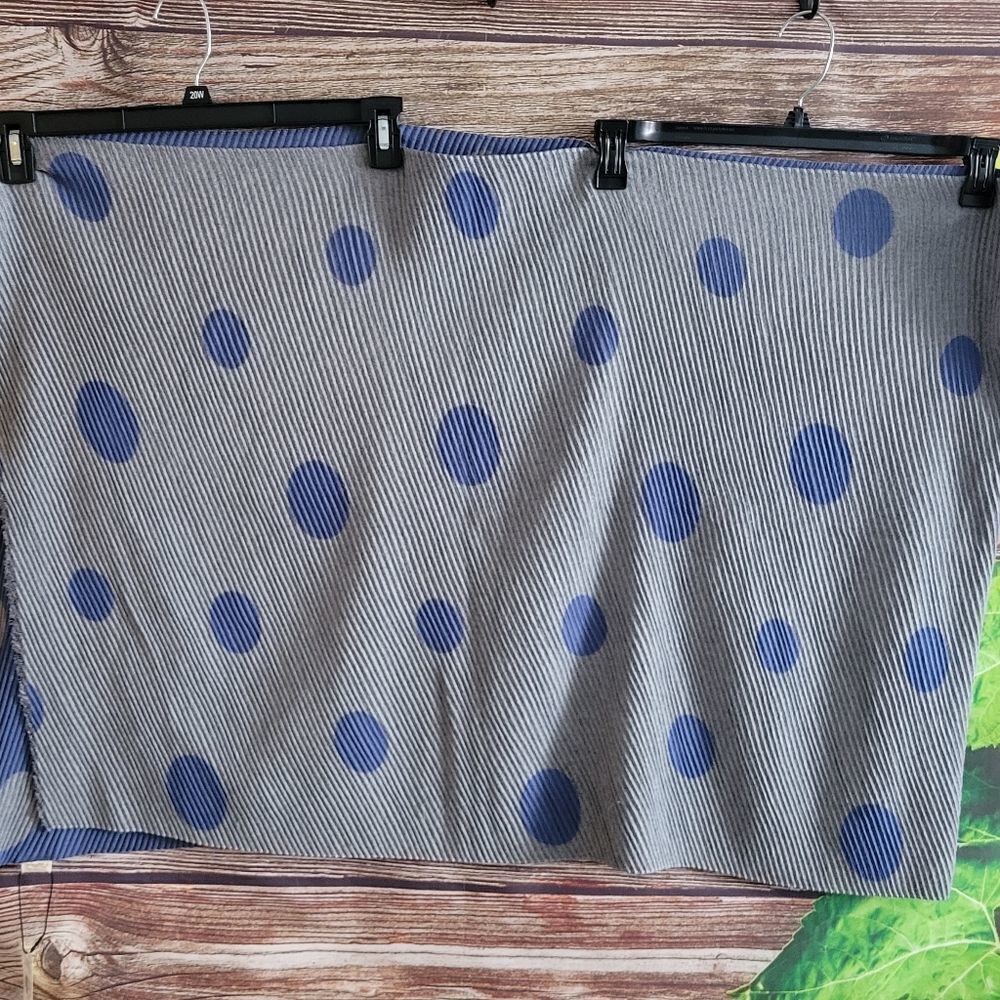 Patchington pinic polka-dots Sift 72X26" gray/blue ribbed NWT